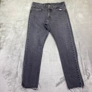 Levi's Black Washed Skinny Jeans with Frayed Hem